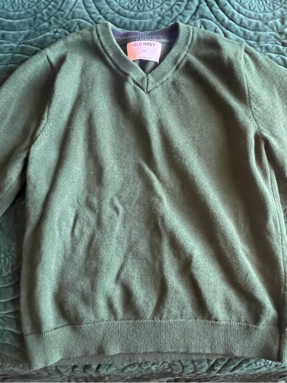 Old Navy Boy’s V-Neck Sweater in Olive